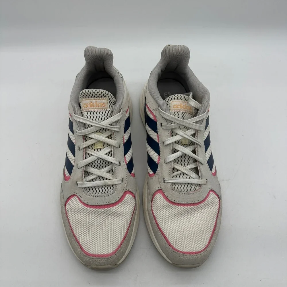 Adidas EE9907 Women 11 Sneakers Grey Navy Pink Grand Court Base‎ Athletic Shoes